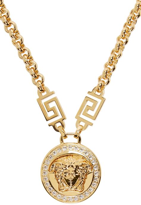 medalion versace|versace lock statement necklace.